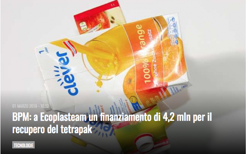 BPM: Ecoplasteam receives 4.2 million in financing for the recovery of Tetra Pak
